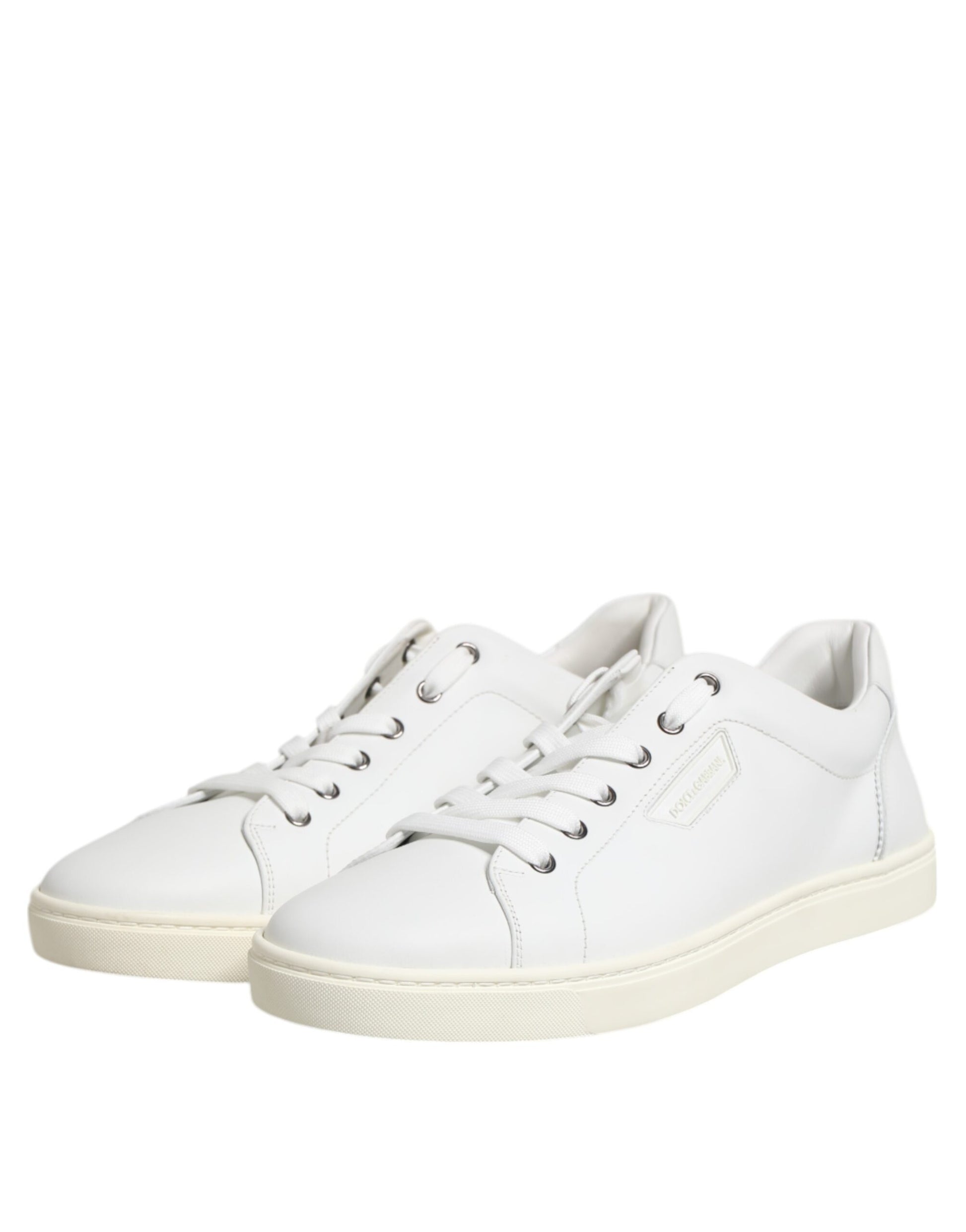 White Leather Low Top Men Sneakers Shoes