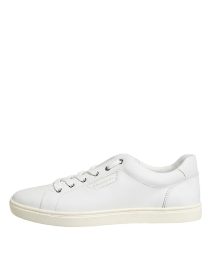 White Leather Low Top Men Sneakers Shoes