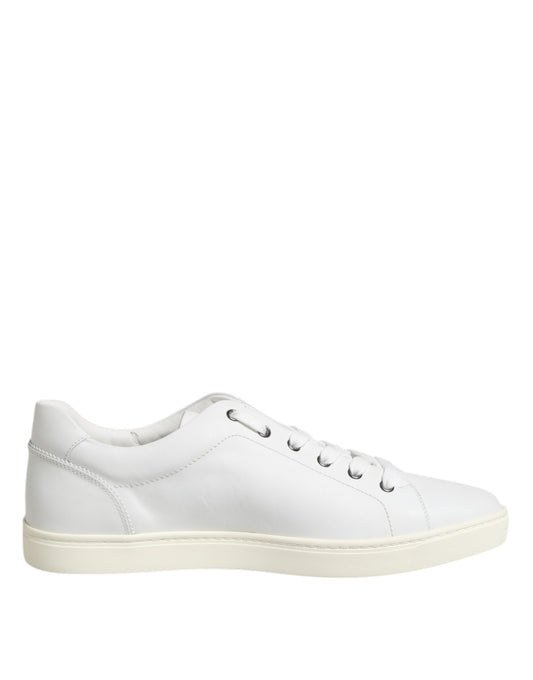 White Leather Low Top Men Sneakers Shoes