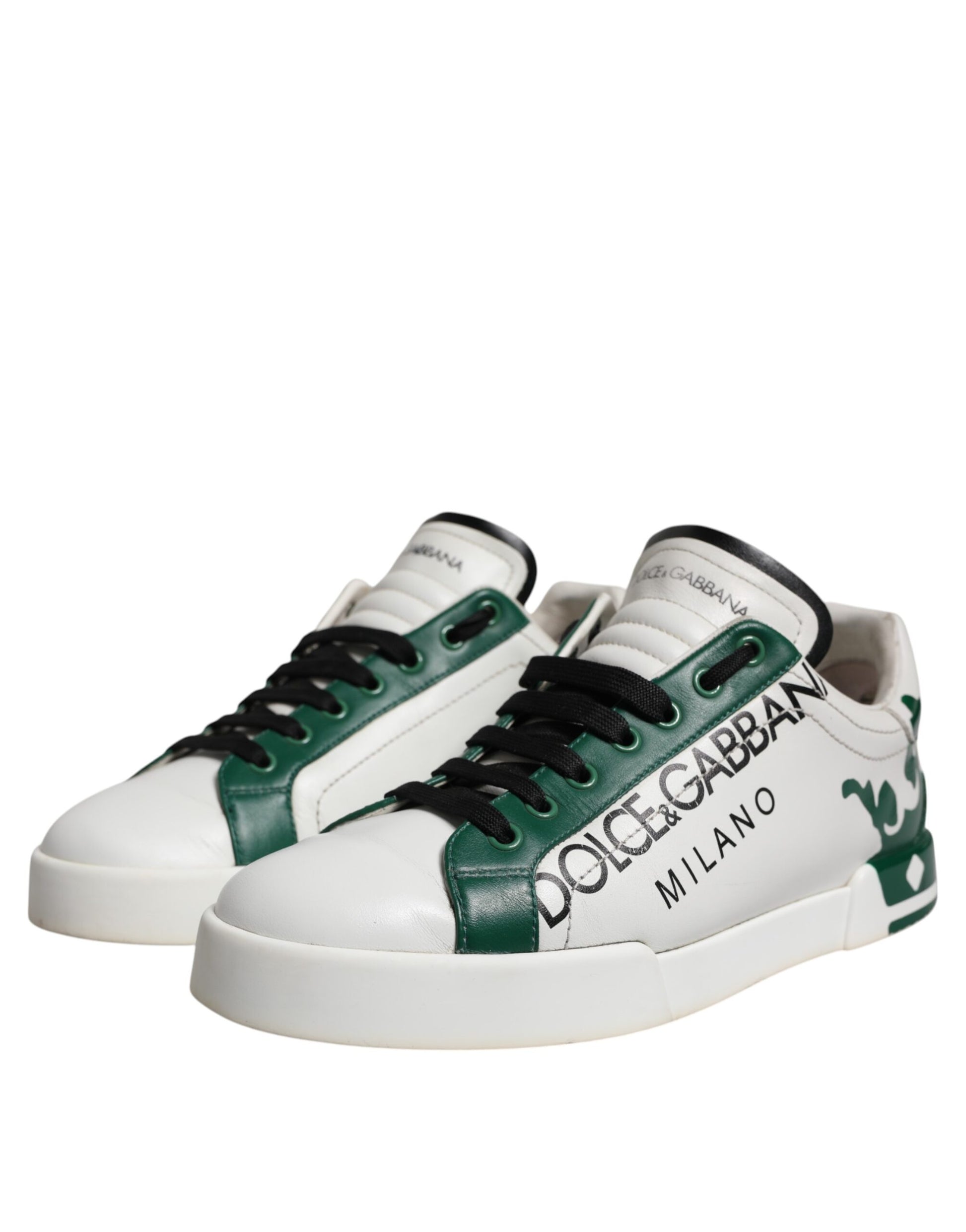 White Green Crown Milano Sneakers Shoes