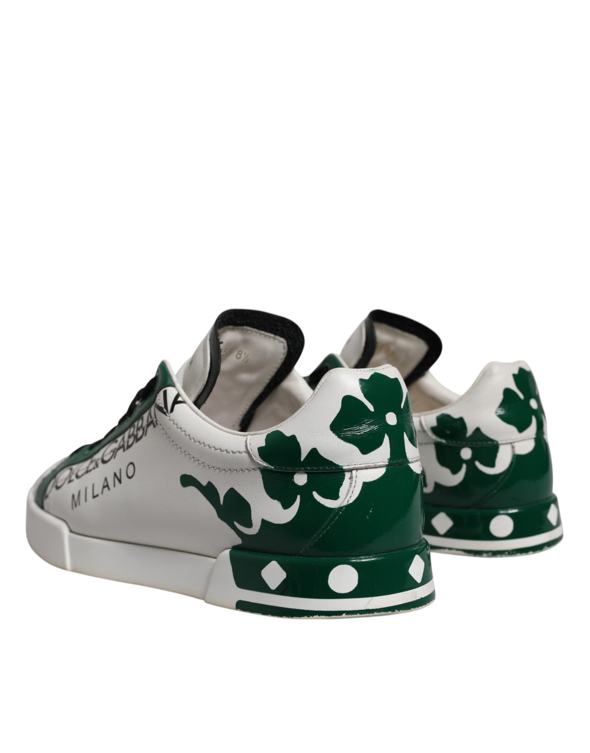White Green Crown Milano Sneakers Shoes