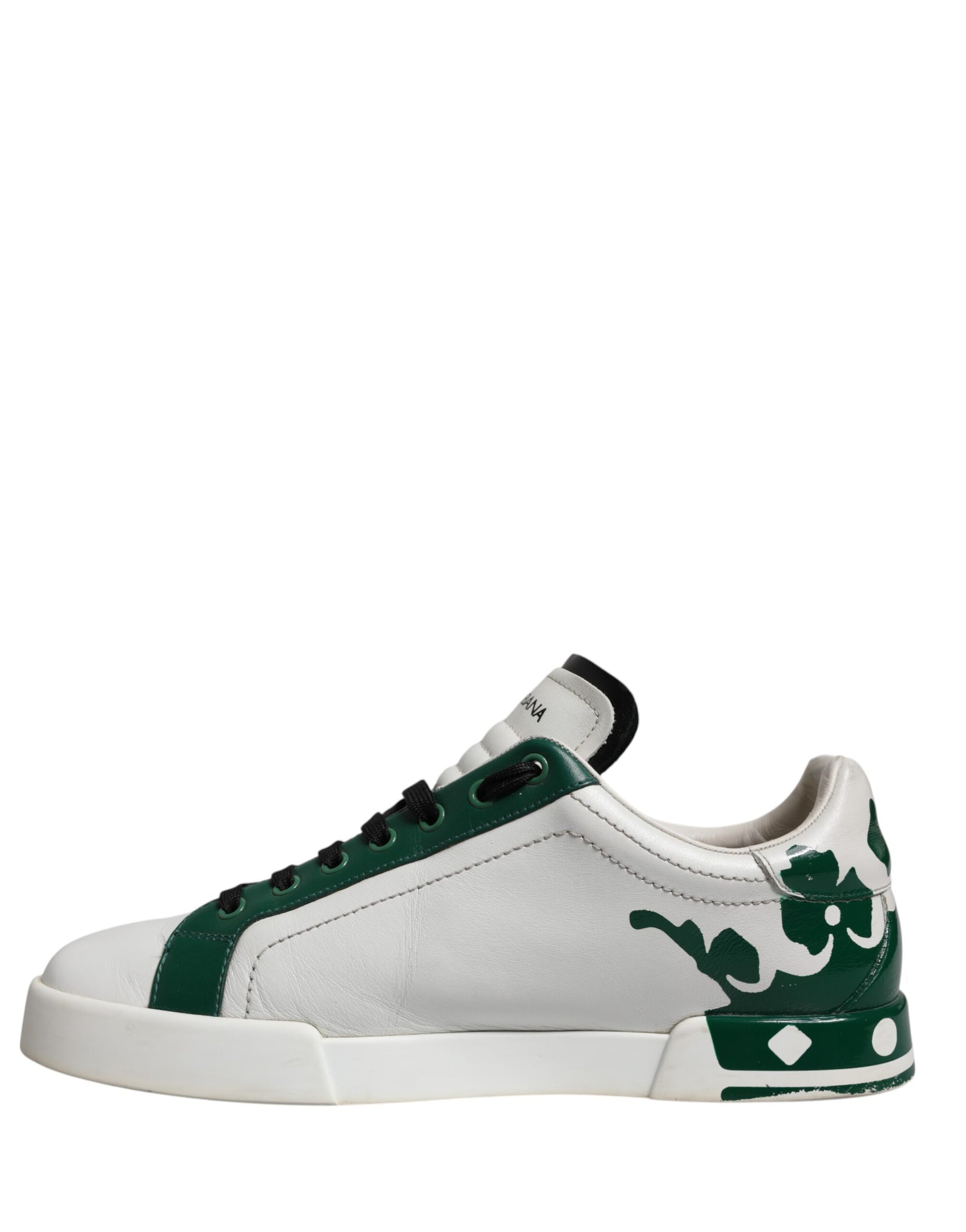 White Green Crown Milano Sneakers Shoes