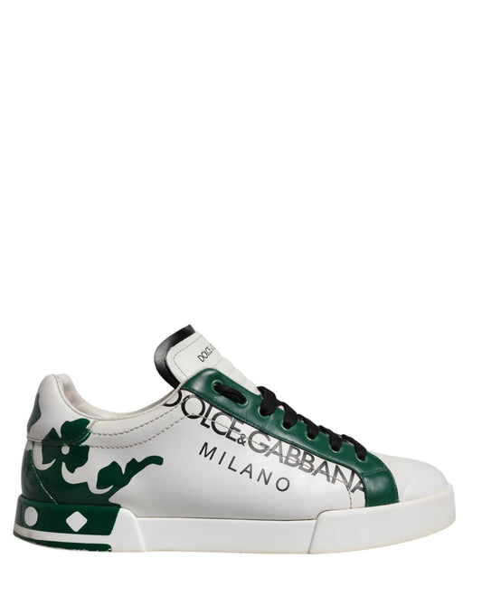White Green Crown Milano Sneakers Shoes