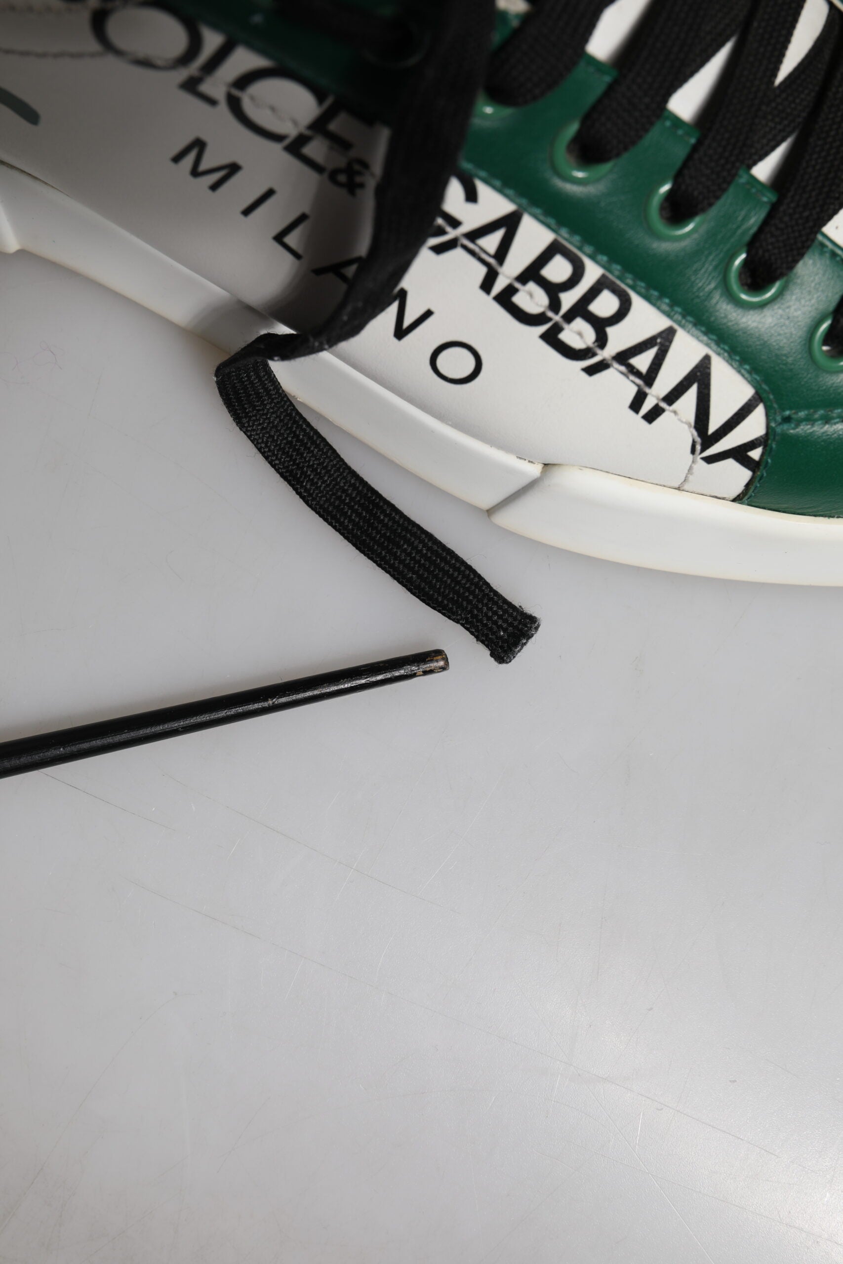 White Green Crown Milano Sneakers Shoes