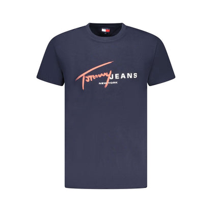 Blue Cotton Men T-Shirt