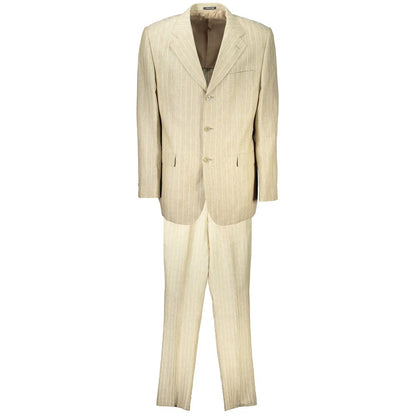 Beige Polyester Suit