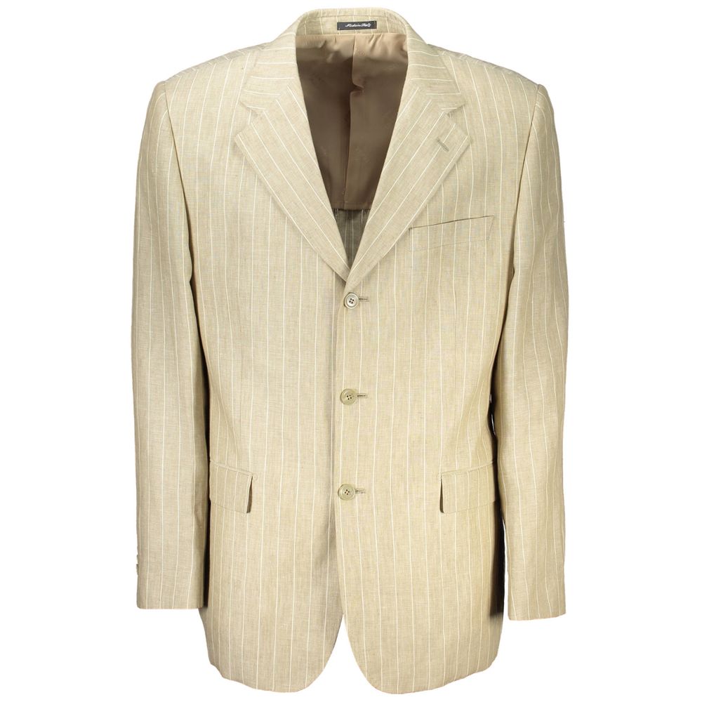 Beige Polyester Suit