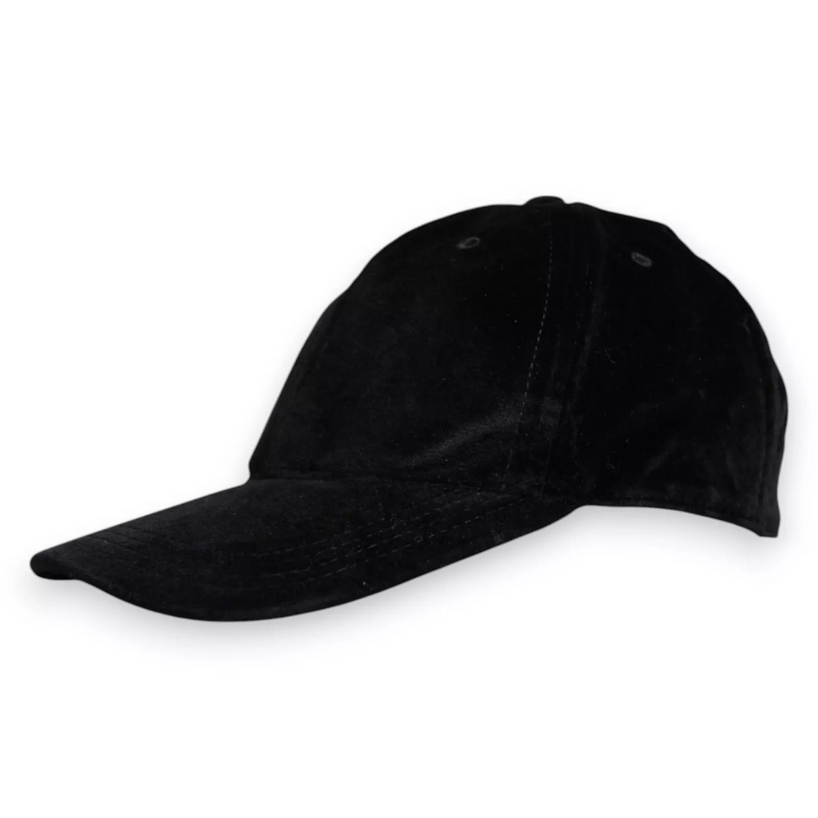 Black Cotton 6 Panels Baseball Cap Hat
