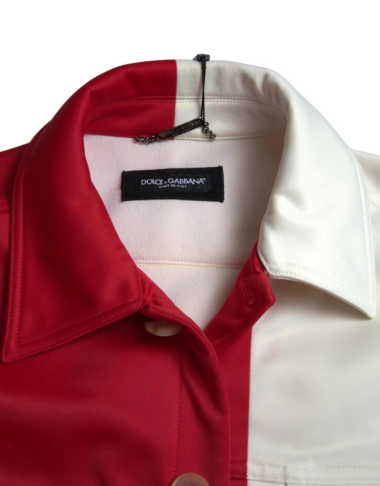 Chaqueta corta con cuello de poliéster multicolor