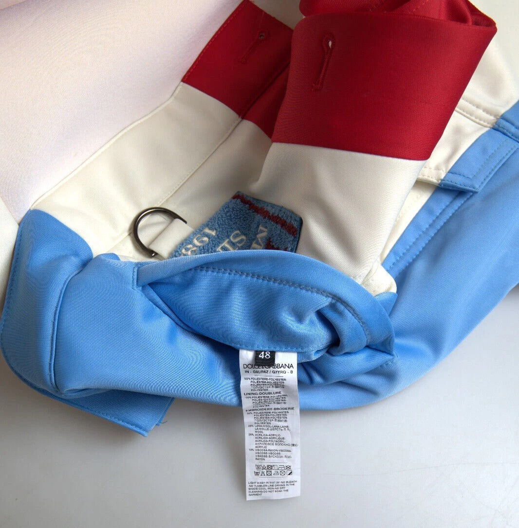 Chaqueta corta con cuello de poliéster multicolor