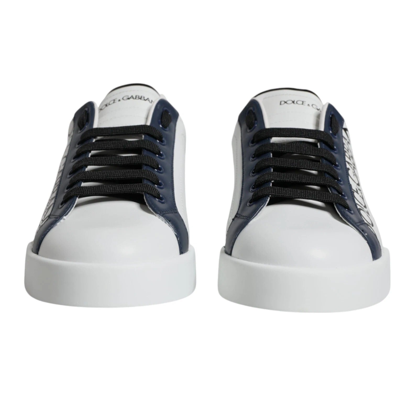 White Blue Leather Crown Milano Sneaker Shoes