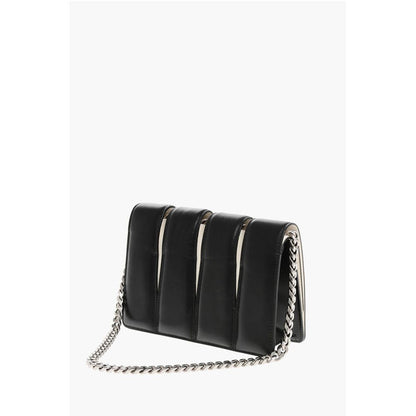 Two-Tone Leather SLASH Clutch with Jewel Detail