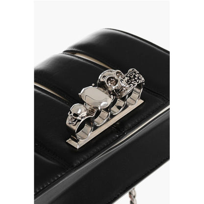 Two-Tone Leather SLASH Clutch with Jewel Detail