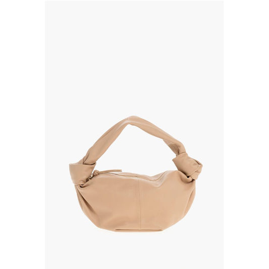 Leather DOUBLE KNOT Handbag with Zipped Closure