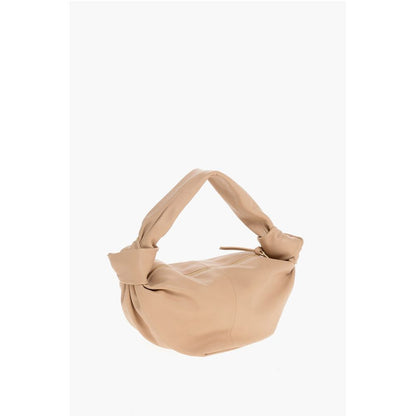 Leather DOUBLE KNOT Handbag with Zipped Closure