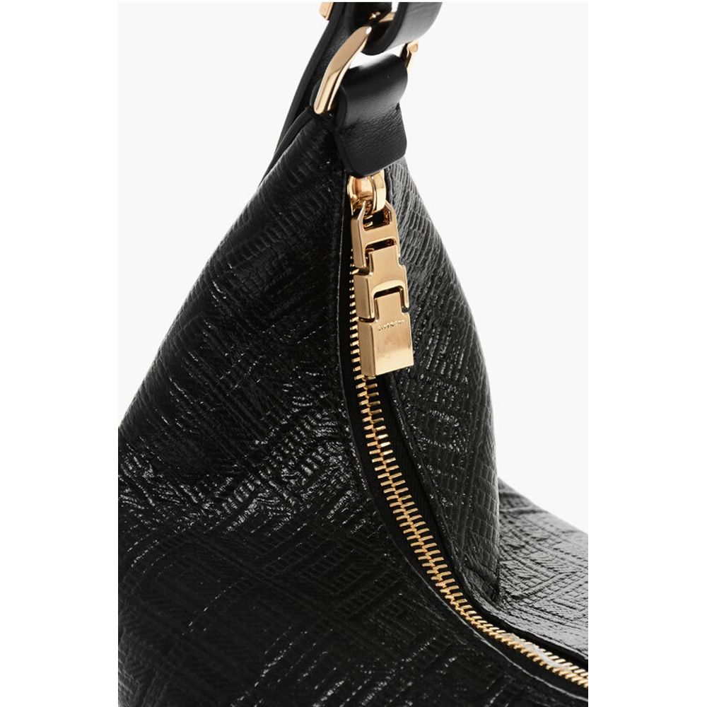 Embossed Eco-Patent Leather Hobo Bag