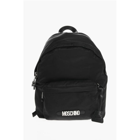 Nylon Backpack with Logoed Outer Pocket
