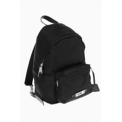 Nylon Backpack with Logoed Outer Pocket