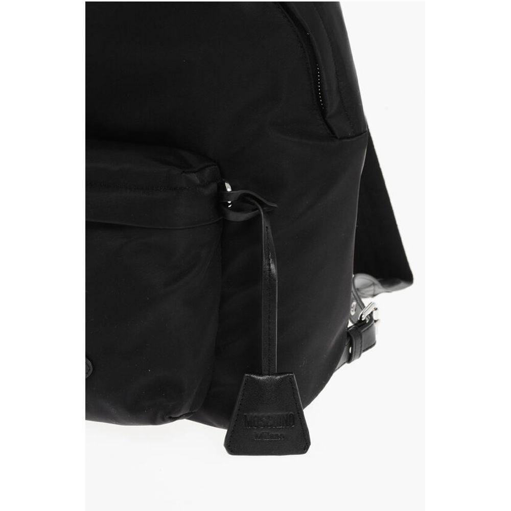 Nylon Backpack with Logoed Outer Pocket