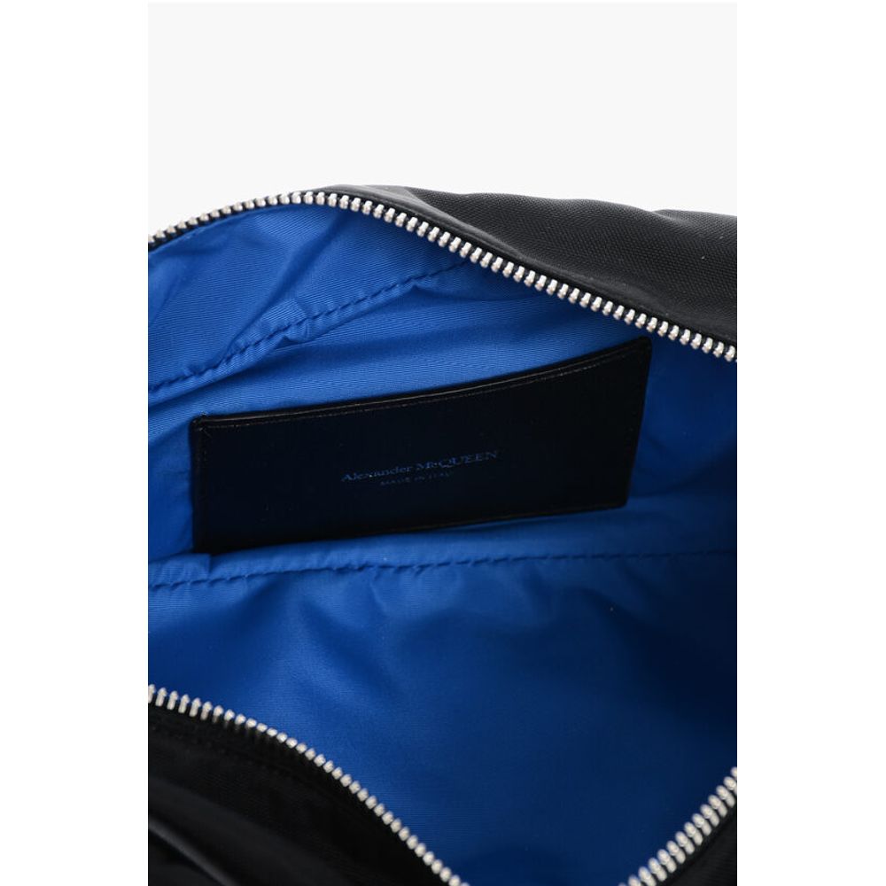 Nylon Beauty Case with Leather Details