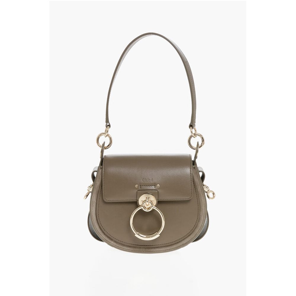 Leather TESS Shoulder Bag with Suede Detail