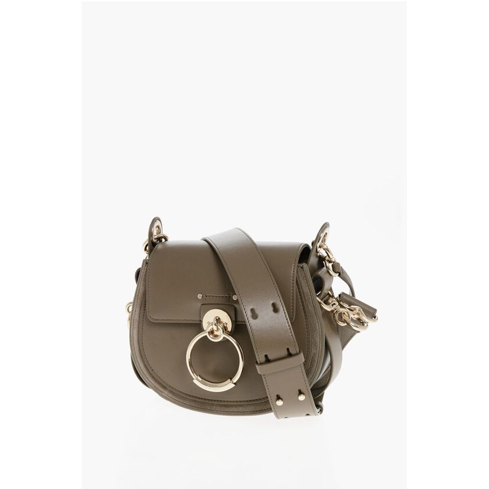 Leather TESS Shoulder Bag with Suede Detail