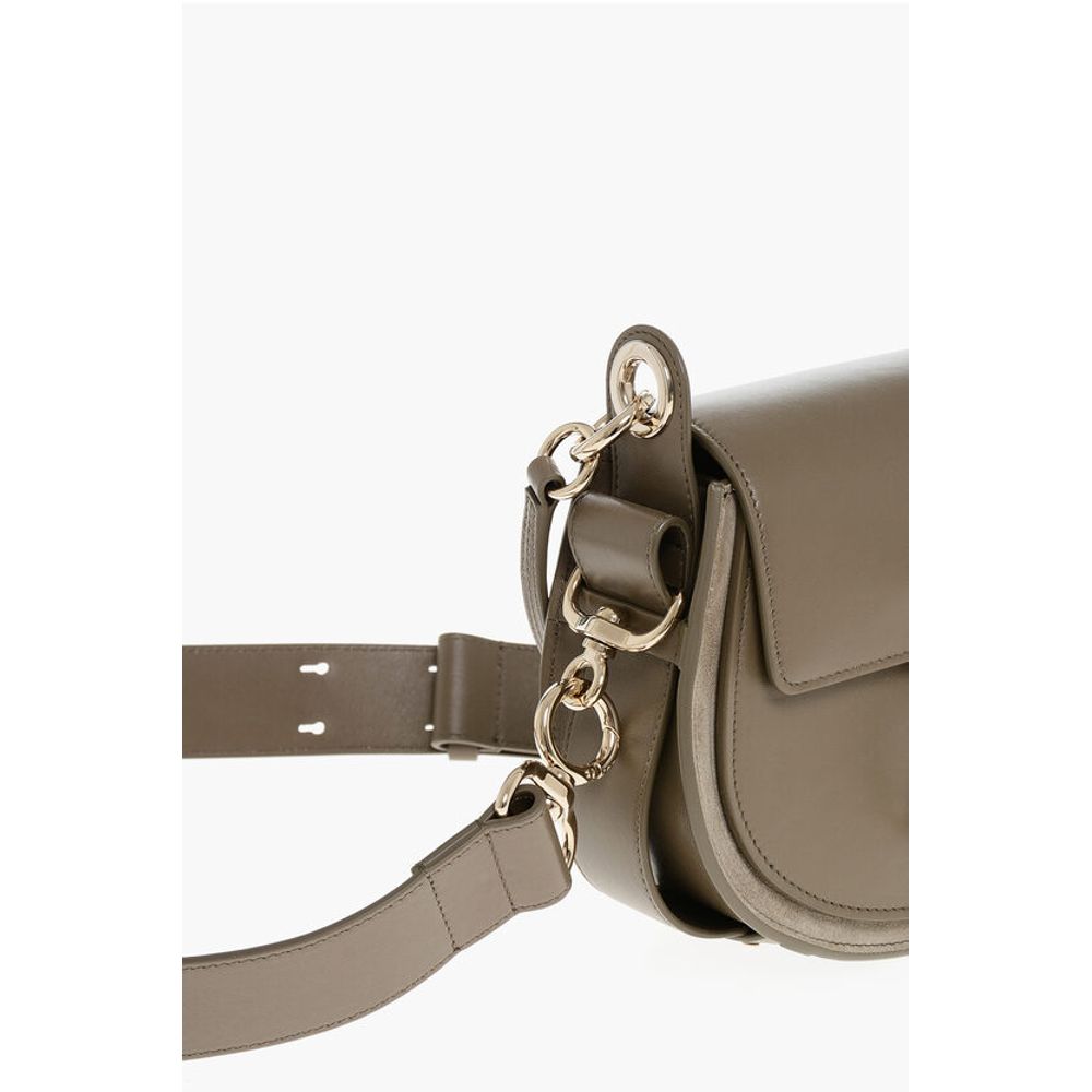 Leather TESS Shoulder Bag with Suede Detail