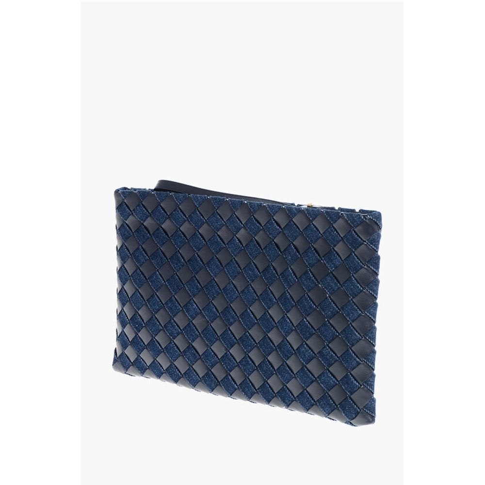 Woven Leather and Denim ABYSS Pouch
