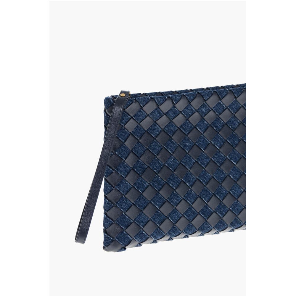 Woven Leather and Denim ABYSS Pouch