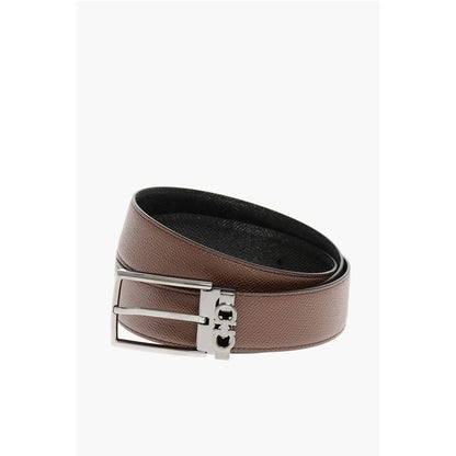 Grain de Poudre Leather Belt with Reversible Design 35mm