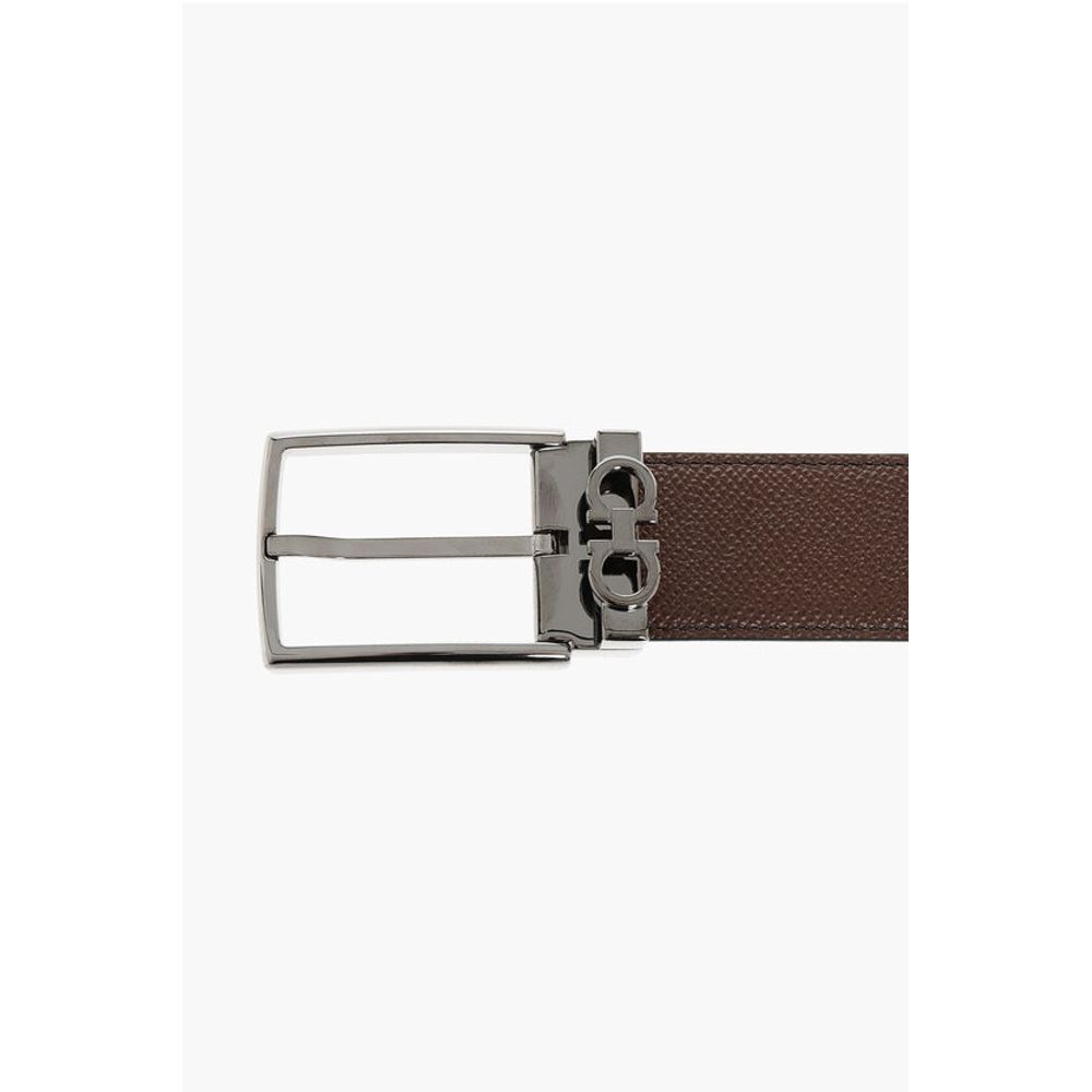 Grain de Poudre Leather Belt with Reversible Design 35mm