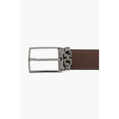 Grain de Poudre Leather Belt with Reversible Design 35mm
