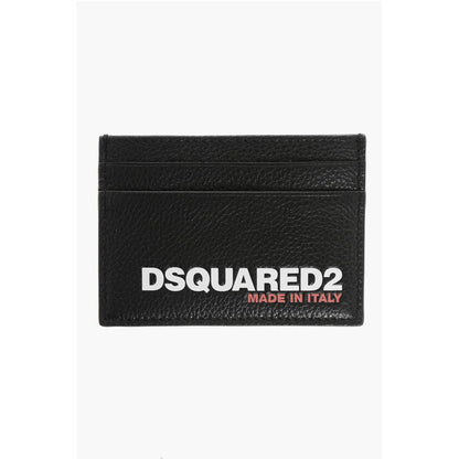Textured Leather Card Holder with Printed Logo