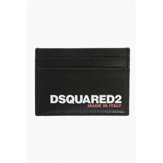 Textured Leather Card Holder with Printed Logo