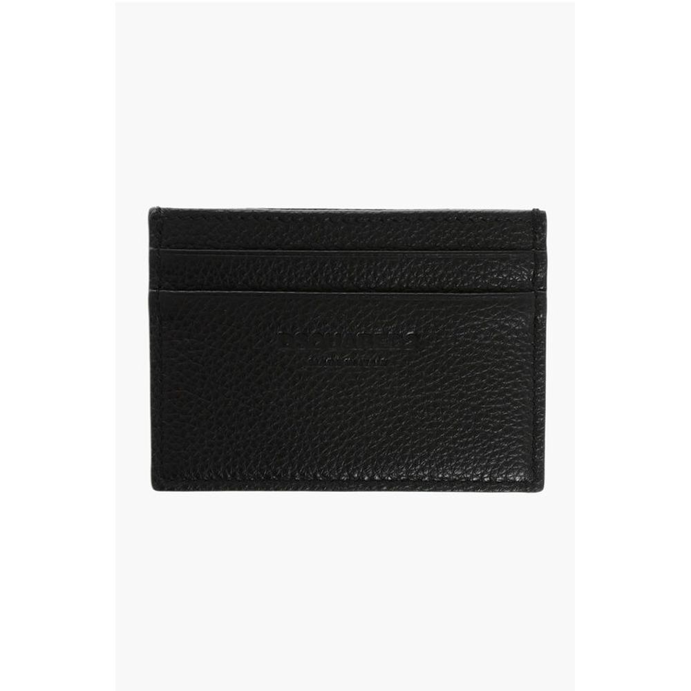 Textured Leather Card Holder with Printed Logo