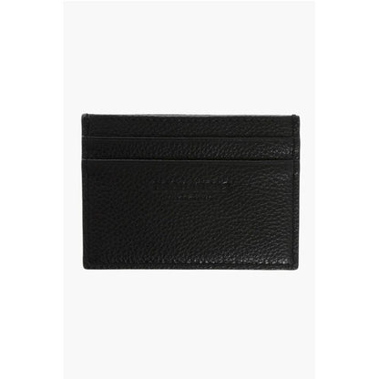 Textured Leather Card Holder with Printed Logo