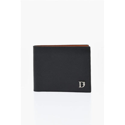 Saffiano Leather Bifold Wallet with Silver-Tone Monogram