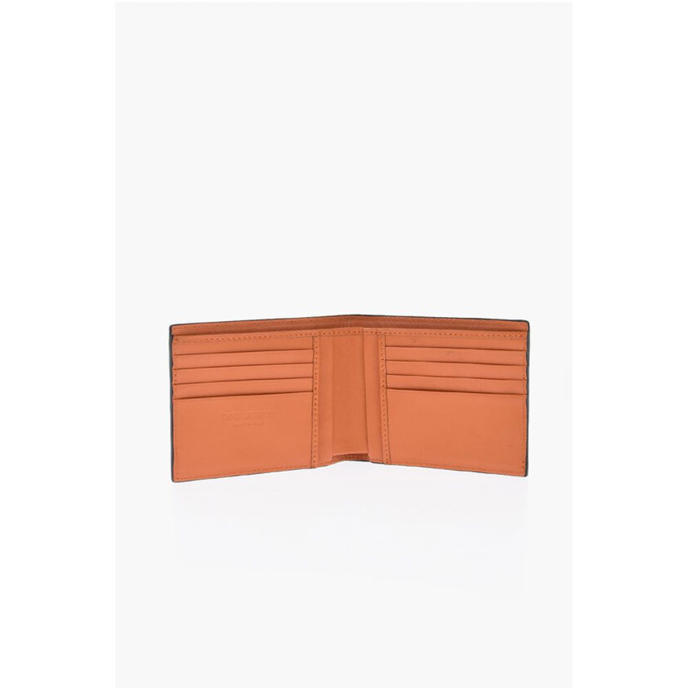 Saffiano Leather Bifold Wallet with Silver-Tone Monogram