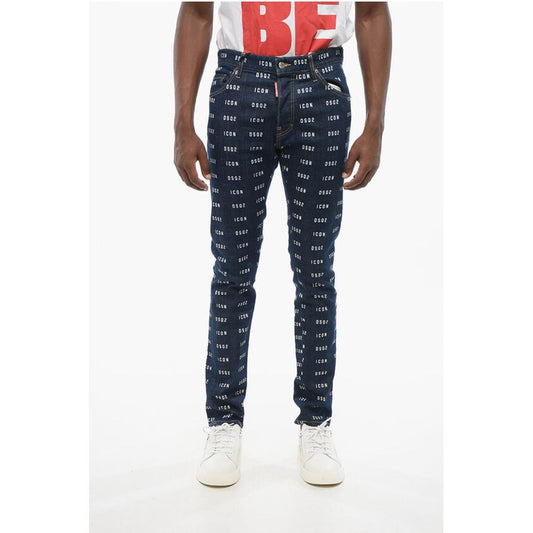 Monogram Printed Skinny Fit Denims 15cm