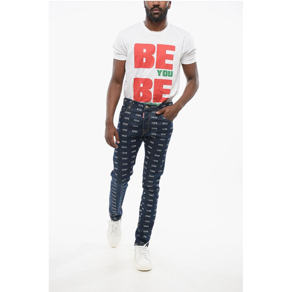 Monogram Printed Skinny Fit Denims 15cm