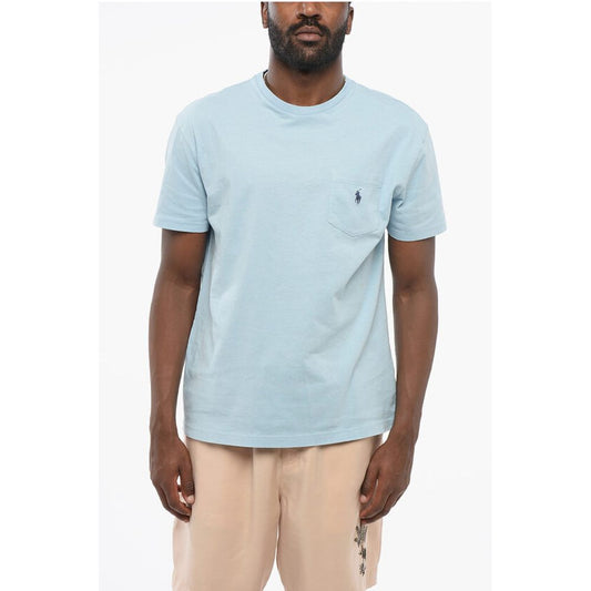 Crew Neck Cotton T-Shirt with Breast-pocket