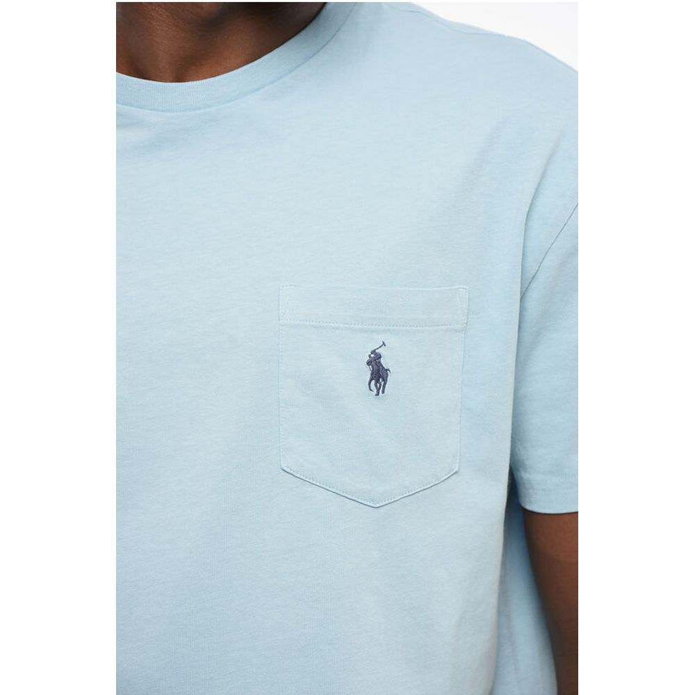 Crew Neck Cotton T-Shirt with Breast-pocket