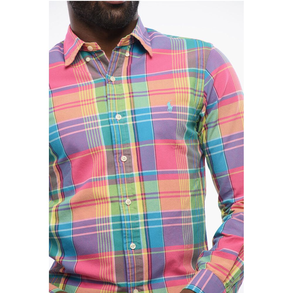 Button-down Plaid Check Cotton Shirt