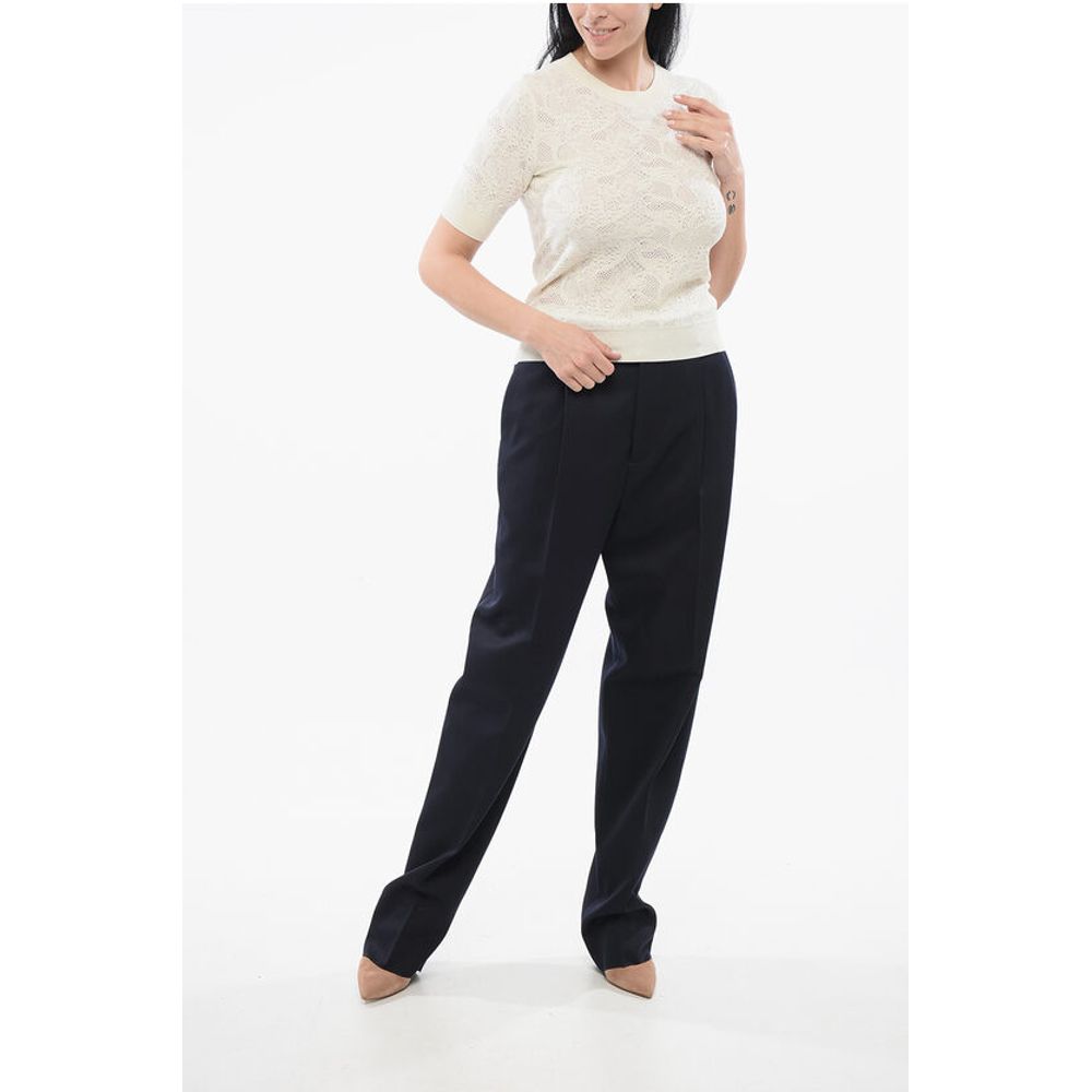 Short-sleeved Jacquard Silk Blend Sweater