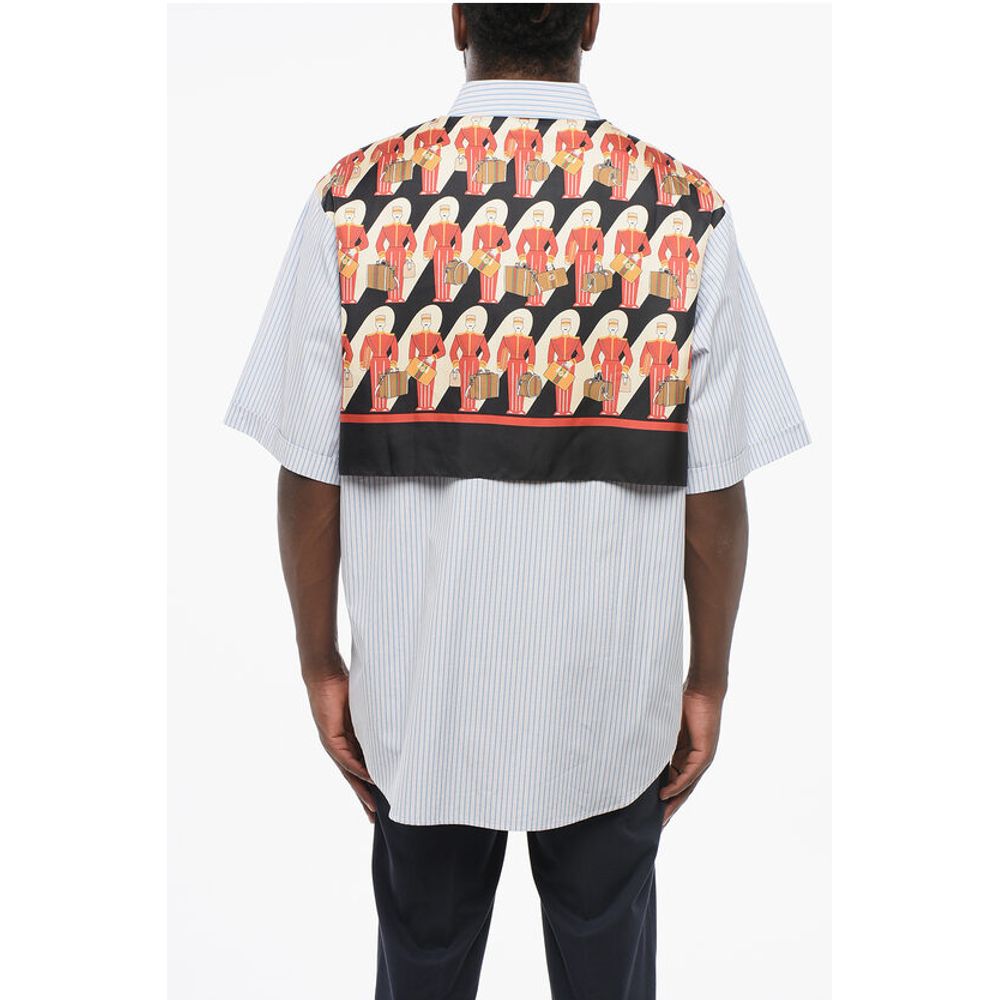 Button-down Cotton Shirt with Silk Back