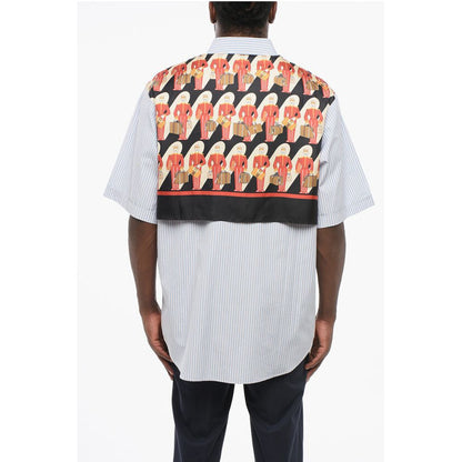 Button-down Cotton Shirt with Silk Back