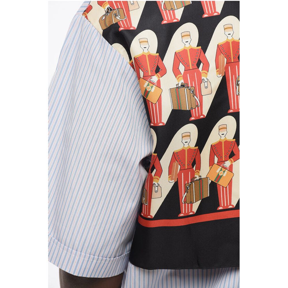 Button-down Cotton Shirt with Silk Back