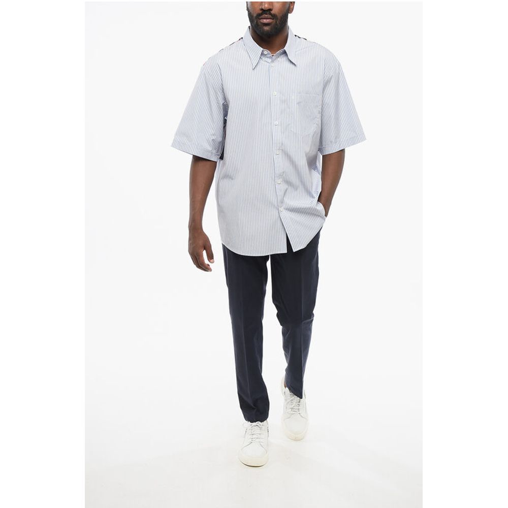 Button-down Cotton Shirt with Silk Back