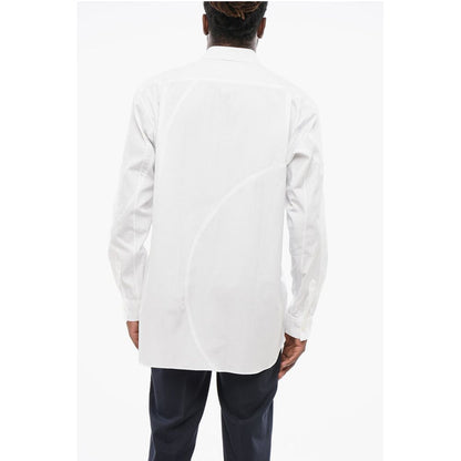 Transversal Stitching Popeline Shirt with Breast-pocket