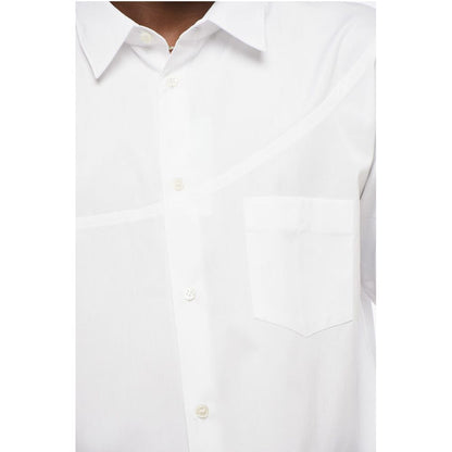 Transversal Stitching Popeline Shirt with Breast-pocket